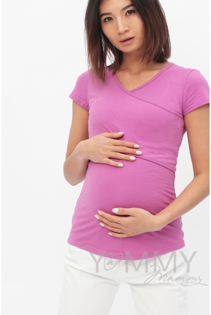 Футболка для кормящих и беременных, цвет орхидея