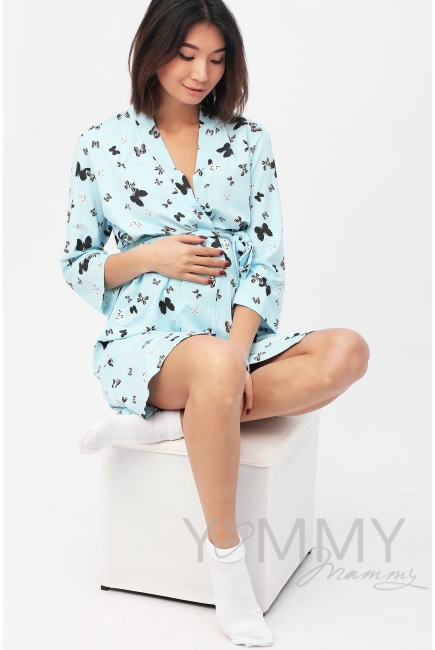 Халат голубой/бабочки