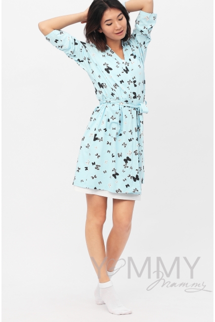 Халат голубой/бабочки