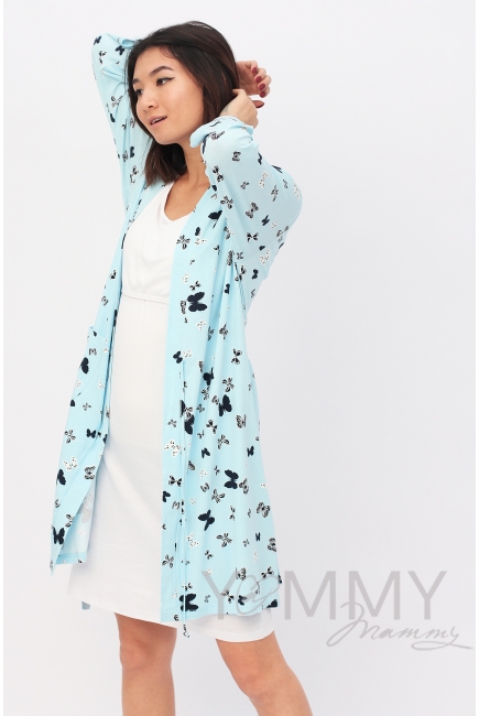 Халат голубой/бабочки