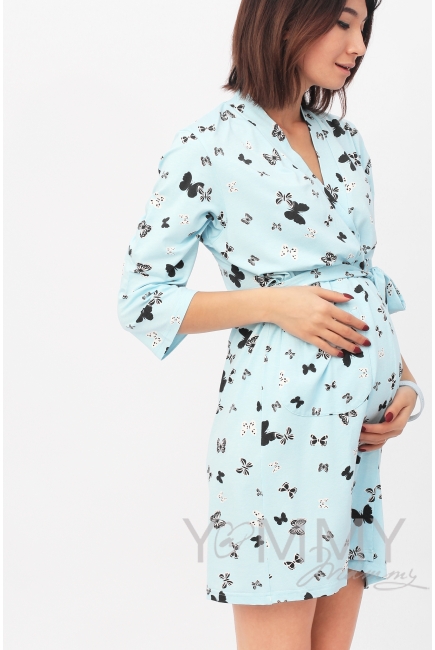Халат голубой/бабочки