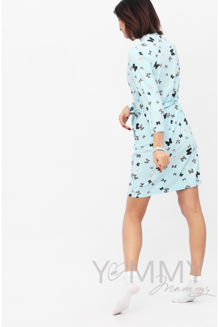 Халат голубой/бабочки