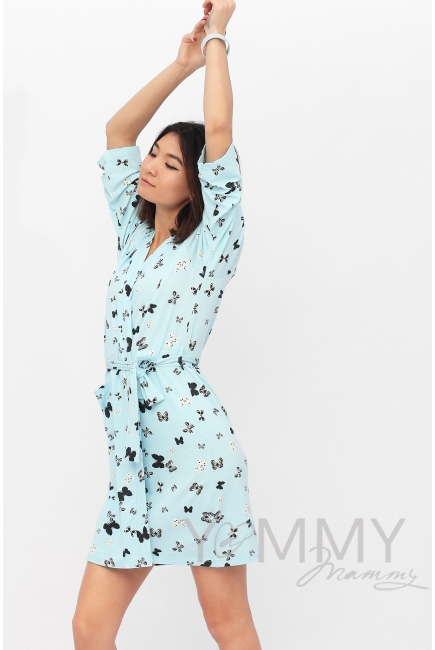 Халат голубой/бабочки