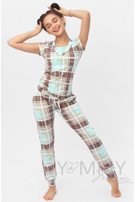 Комплект ментоловая / кофе с молоком / клетка