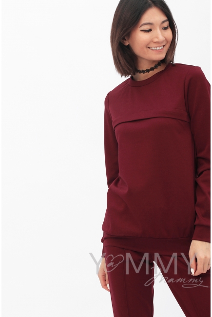 Костюм из плотной вискозы бургунди