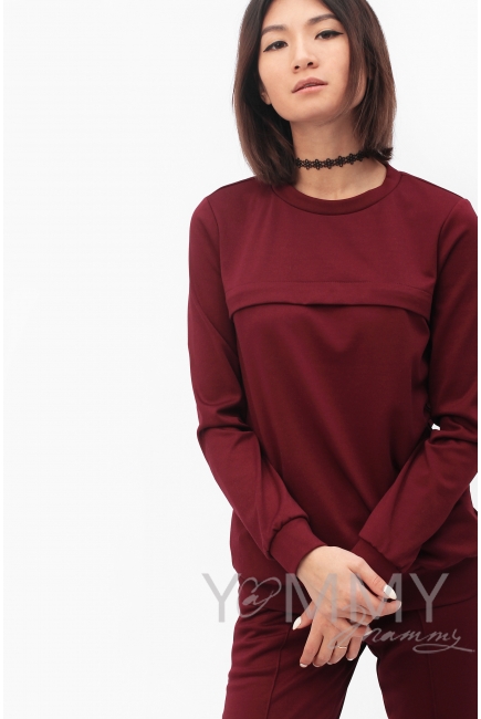 Костюм из плотной вискозы бургунди