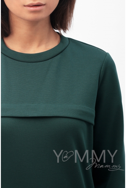 Костюм из плотной вискозы изумрудный