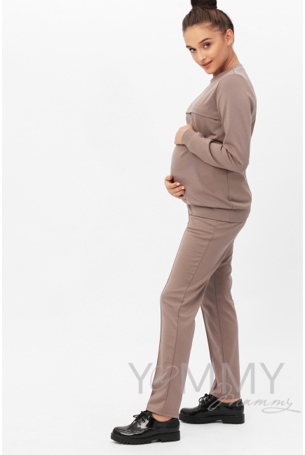 Костюм из плотной вискозы темный капучино