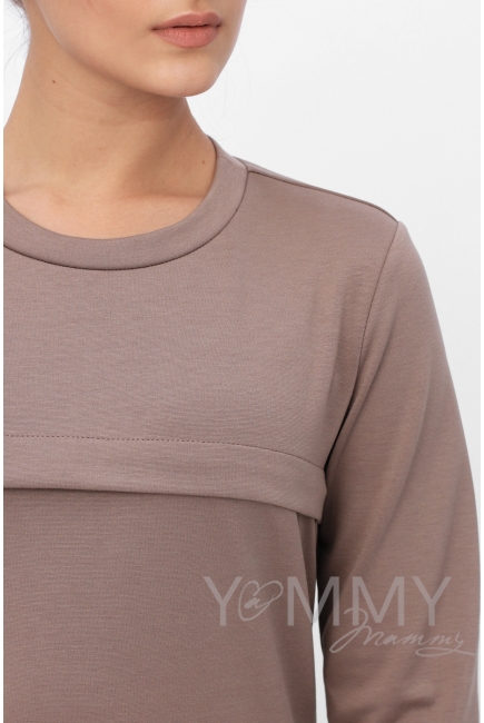 Костюм из плотной вискозы темный капучино