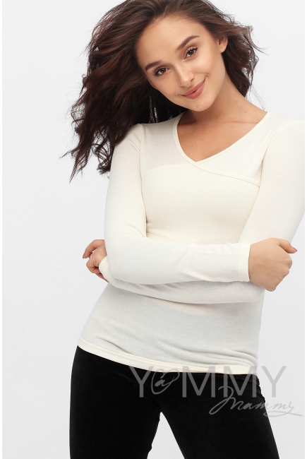 Лонгслив для беременных и кормящих, цвет экрю