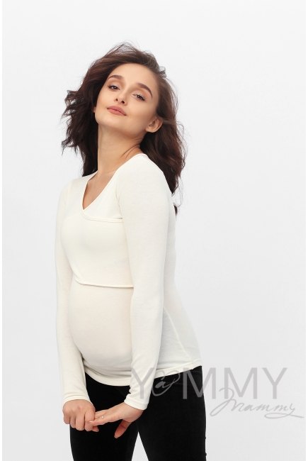 Лонгслив для беременных и кормящих, цвет экрю