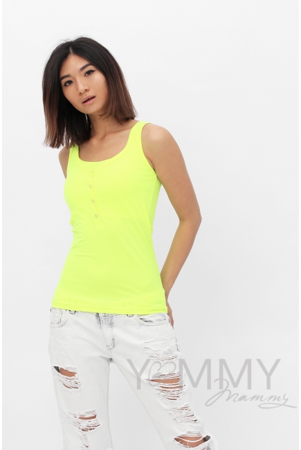 Майка поло для кормящих и беременных, желтый неон