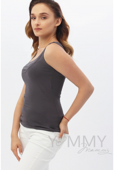 Майка для кормящих и беременных, цвет антрацит