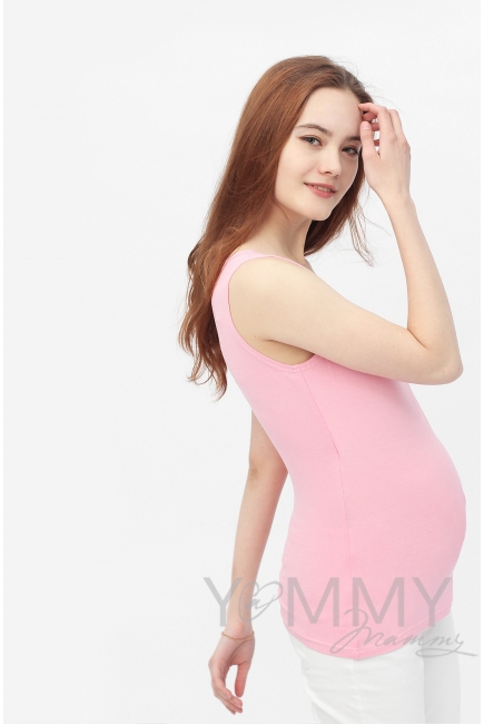 Майка для кормящих и беременных, цвет розовый с белым