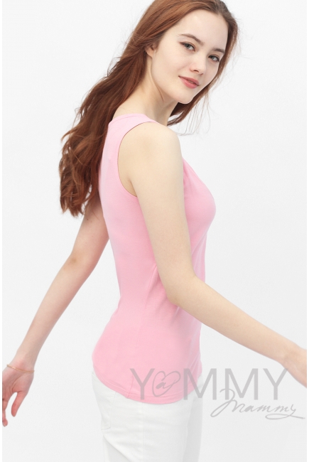 Майка для кормящих и беременных, цвет розовый с белым