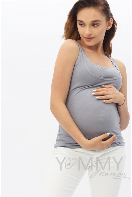 Майка для беременных и кормящих, цвет серый