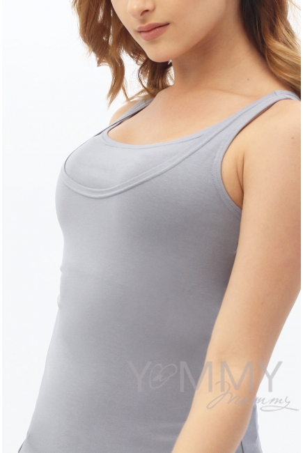 Майка для беременных и кормящих, цвет серый