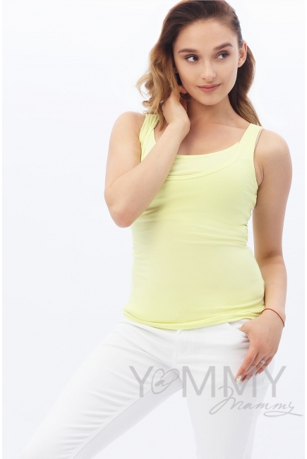 Майка для беременных и кормящих, цвет светло-жёлтый