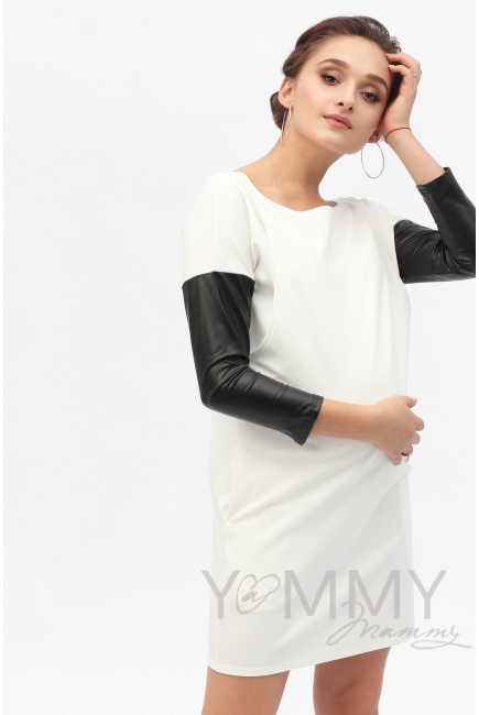 Платье-туника для кормящих и беременных, экрю