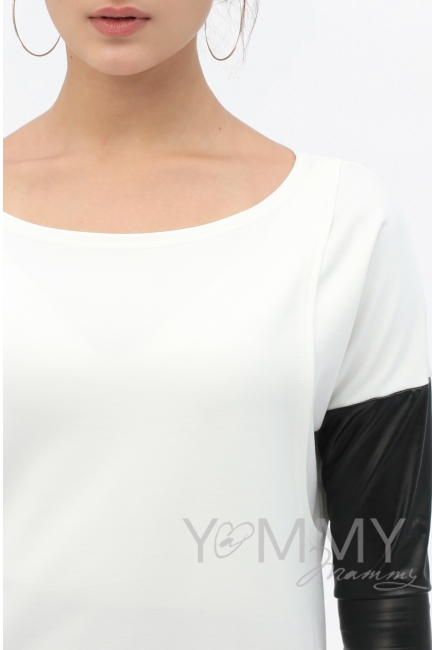 Платье-туника для кормящих и беременных, экрю