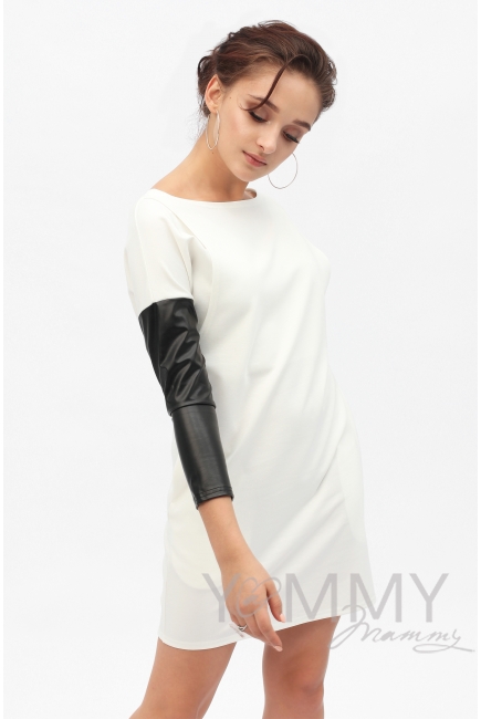 Платье-туника для кормящих и беременных, экрю