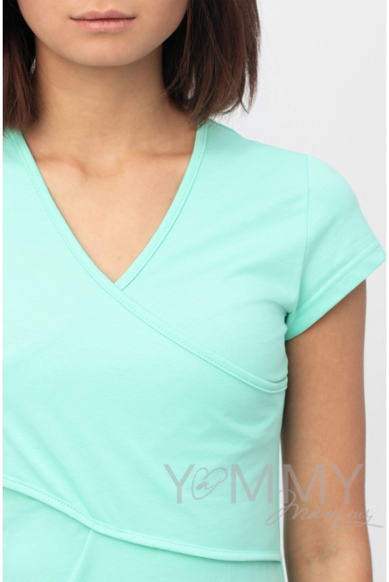 Платье-кимоно для дома трикотажное, цвет "ментол"