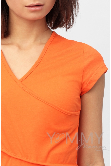 Платье-кимоно для дома трикотажное, цвет "оранжевый"