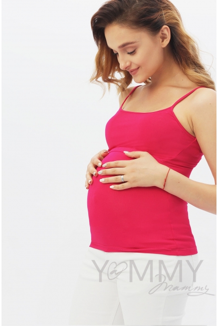 Топ на бретельках для беременных и кормящих, фуксия