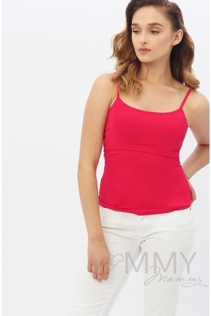 Топ на бретельках для беременных и кормящих, фуксия