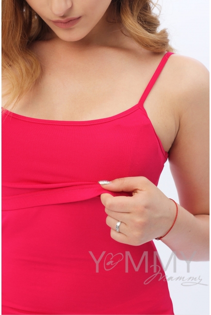 Топ на бретельках для беременных и кормящих, фуксия