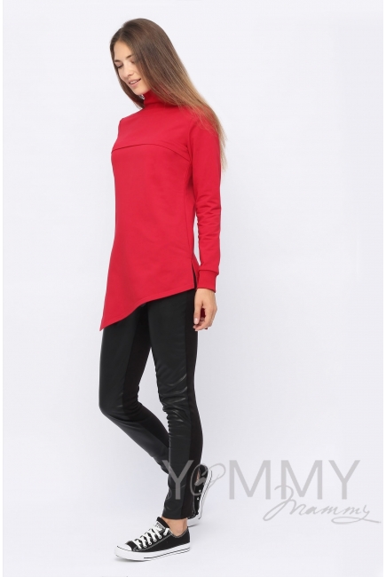 Универсальные брюки из эко-кожи черные для беременных