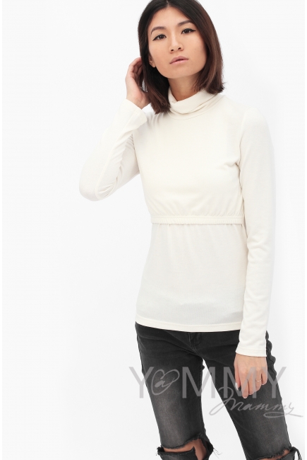 Водолазка для беременных и кормящих, цвет экрю