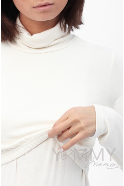 Водолазка для беременных и кормящих, цвет экрю