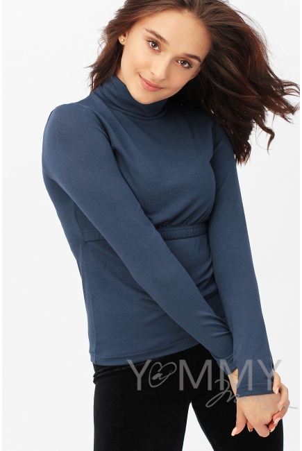Водолазка для беременных и кормящих, цвет темно-синий