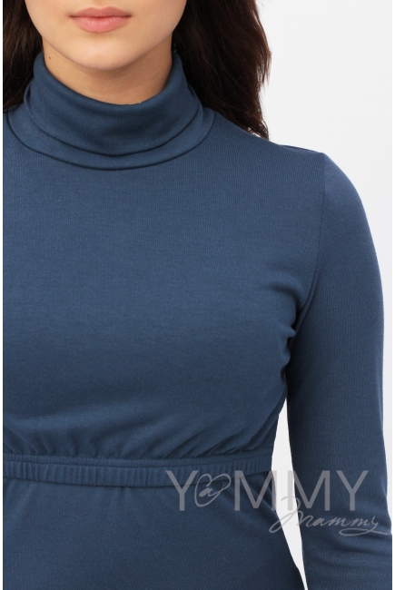 Водолазка для беременных и кормящих, цвет темно-синий