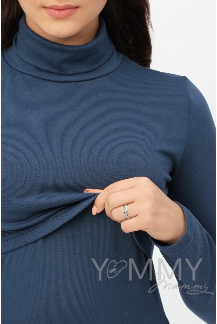 Водолазка для беременных и кормящих, цвет темно-синий