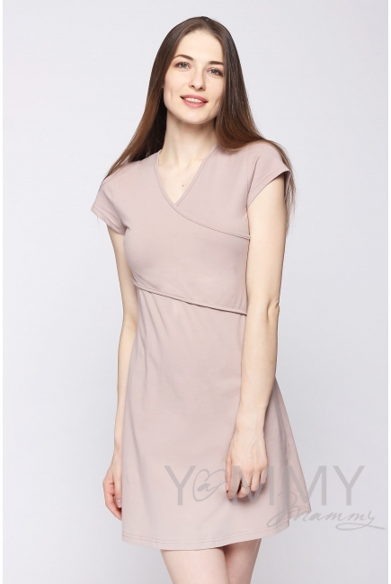 Платье-кимоно для дома трикотажное, цвет "капучино"Платье-кимоно для дома трикотажное, цвет "капучино"