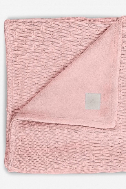 Вязаный плед для новорожденного с мехом Jollein Soft, розовый