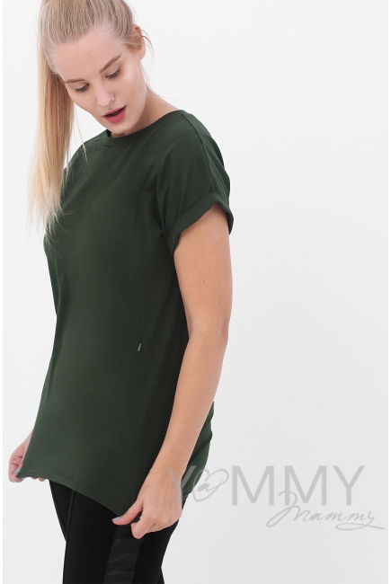 Футболка для беременных и кормящих, цвет милитари