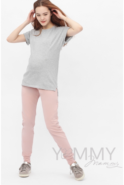 Футболка для кормящих и беременных, цвет серый меланж