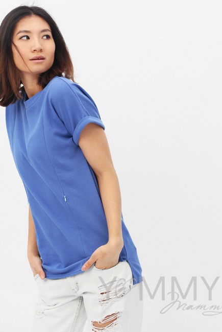 Футболка для беременных и кормящих, светло-синий
