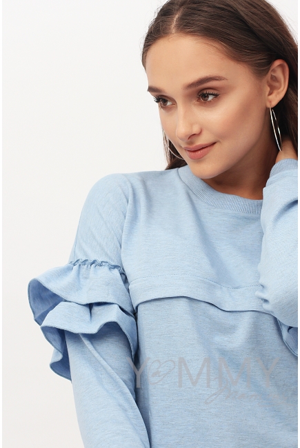 Костюм для беременных и кормящих, цвет голубой меланж