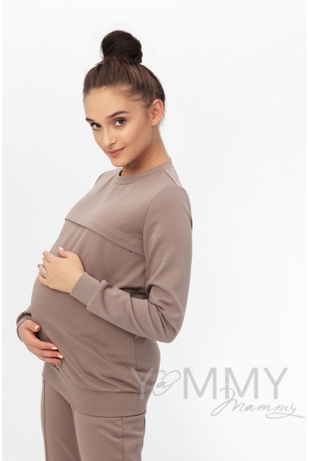 Костюм из плотной вискозы темный капучино