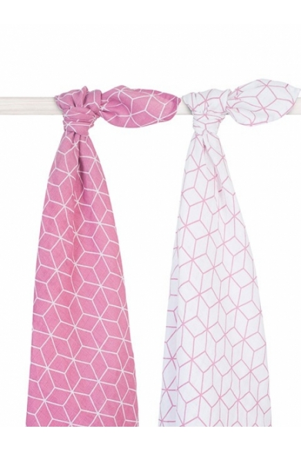 Муслиновые пеленки для новорожденных большие Jollein, Graphic Mauve