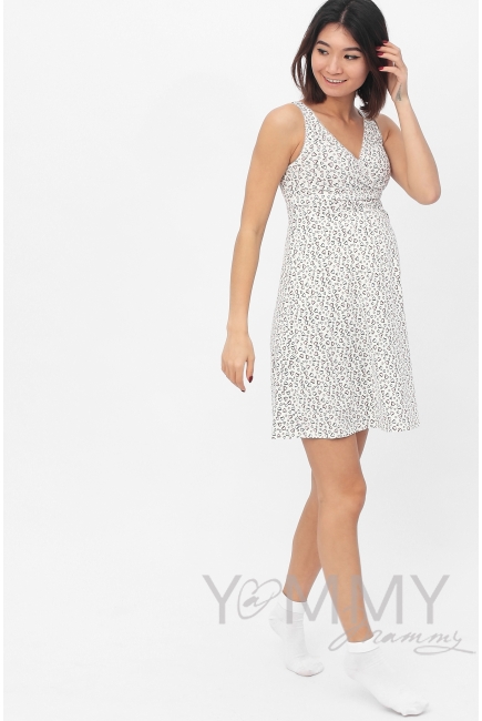 Ночная сорочка - топ экрю / сердечки