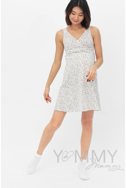 Ночная сорочка - топ экрю / сердечки