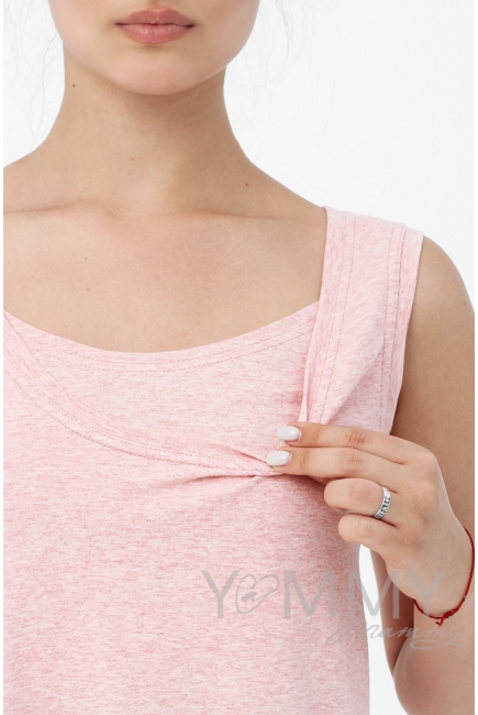 Платье-сарафан для кормящих и беременных, розовый меланж