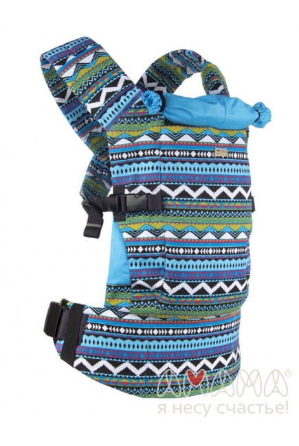 Эрго-рюкзак Light, бирюзовый орнамент