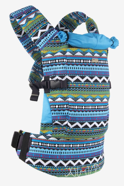 Эрго-рюкзак Light, бирюзовый орнамент