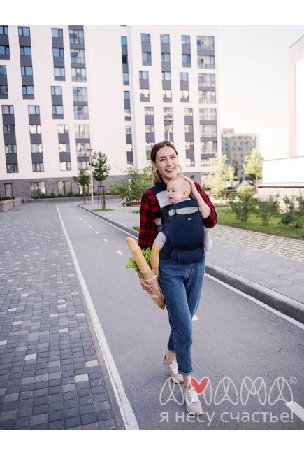 Эрго-рюкзак Light, Jeans синий с поясной сумочкой